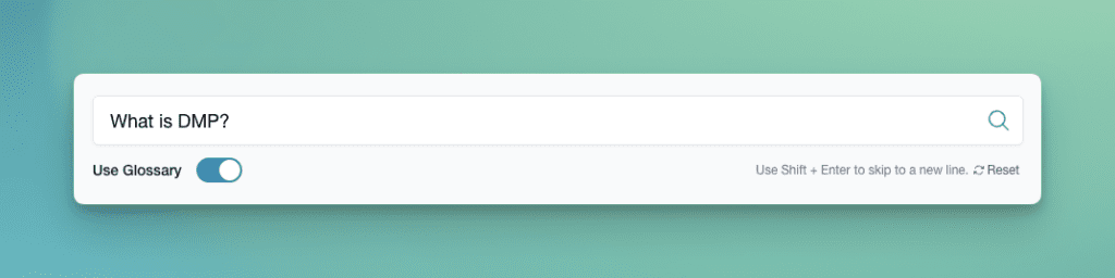 Glossary Testing Screenshot