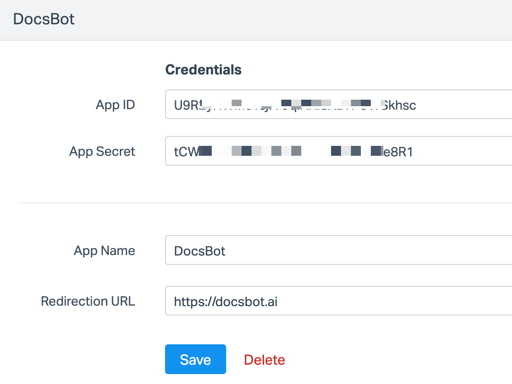 Adding your app credentials